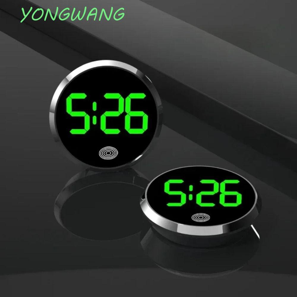YONGWANG นาฬิกาแดชบอร์ดรถ, ความแปลกใหม่มินินาฬิกาดิจิตอล, อุปกรณ์ยานพาหนะ Simple Touch-Activated Mute Luminous รถนาฬิกาสําหรับรถเรือจักรยานจักรยานรถบรรทุก
