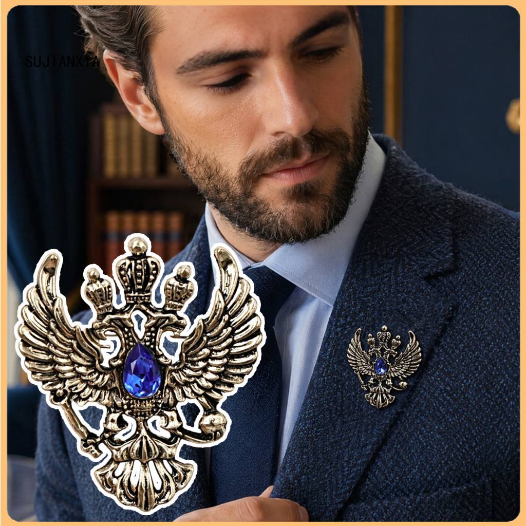 ซูเจี้ยนเซีย|  เข็มกลัดโลหะผสม Eagle เข็มกลัดโลหะ Pin Double-headed Eagle Lapel Badge Anti-oxidation
