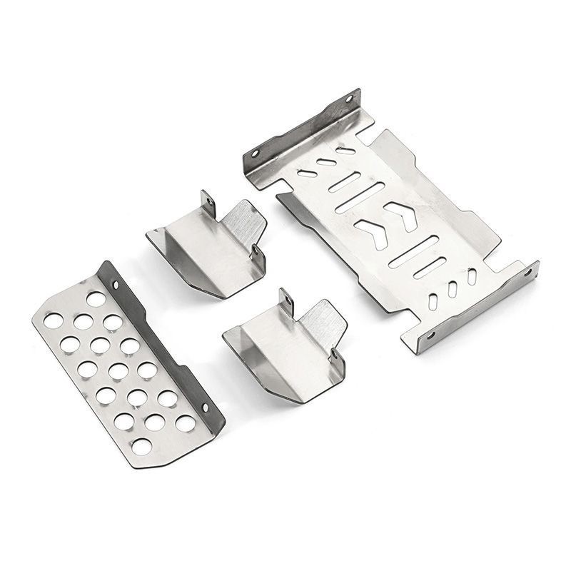 1/10 YK4106 YK4107 SE PRO Heavy Duty สแตนเลสสตีลแชสซีเกราะแผ่นป้องกันชุด RC Rock Crawler โลหะอัพเกรด