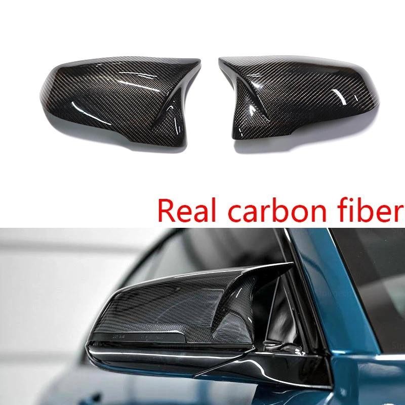 M ดูคาร์บอนไฟเบอร์ด้านข้างกระจกมองหลังหมวกปีกสําหรับ BMW X1 X2 Z4 1 Series F48 F49 F39 F52 F40 G29 ส