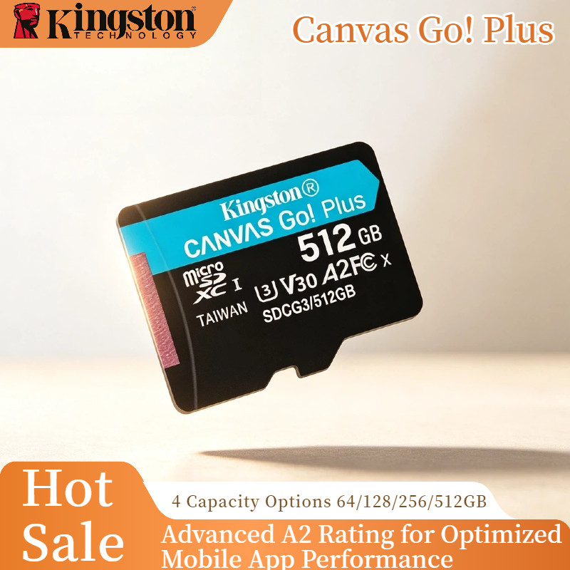 Kingston Canvas Go Plus 256GB 200MB s A2 U3 V30 Class 10 การ์ด Micro SD สําหรับสมาร์ทโฟน Drone 4K Vi