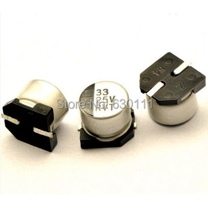 200PCS 25V33UF SMD ตัวเก็บประจุอลูมิเนียมอิเล็กโทรลีติค 33UF 25V 5*5.4 มม.
