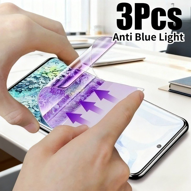 3 ชิ้น Anti Blue Light Soft Hydrogel ฟิล์มสําหรับ Realme C73 C75 C75x C83 C85 C100 C100i C100x Q Q2 