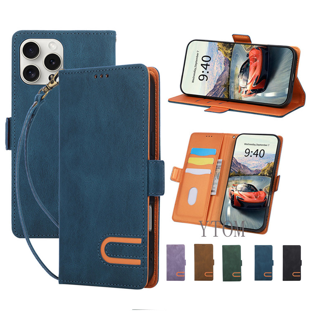 เคสสําหรับRealme GT Neo 6 5 6T 6S SE 5Gพลิกกระเป๋าสตางค์เคสโทรศัพท์Strappy U Splice Proctive Case