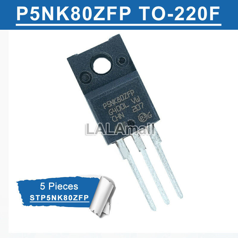 5 ชิ้น P5NK80ZFP TO-220F STP5NK80ZFP TO-220 5NK80 4.3A/800V MOSFET ใหม่
