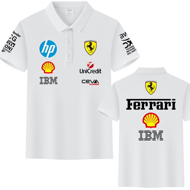 เสื้อโปโลผ้าฝ้าย 100% Ferrariยูนิเซ็กซ์ สำหรับแฟนรถแข่ง ระบายอากาศดี ใส่ทำงานประจำวันได้ทุกชุด S-3XL