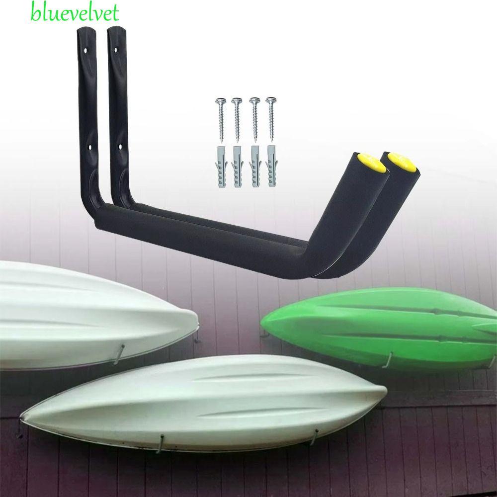 BLUEVELVET Kayak Rack, Heavy Duty แบบพกพา Kayak แขวน,เครื่องมือสีดําวงเล็บติดผนังโรงรถ Kayak เก็บ Ho