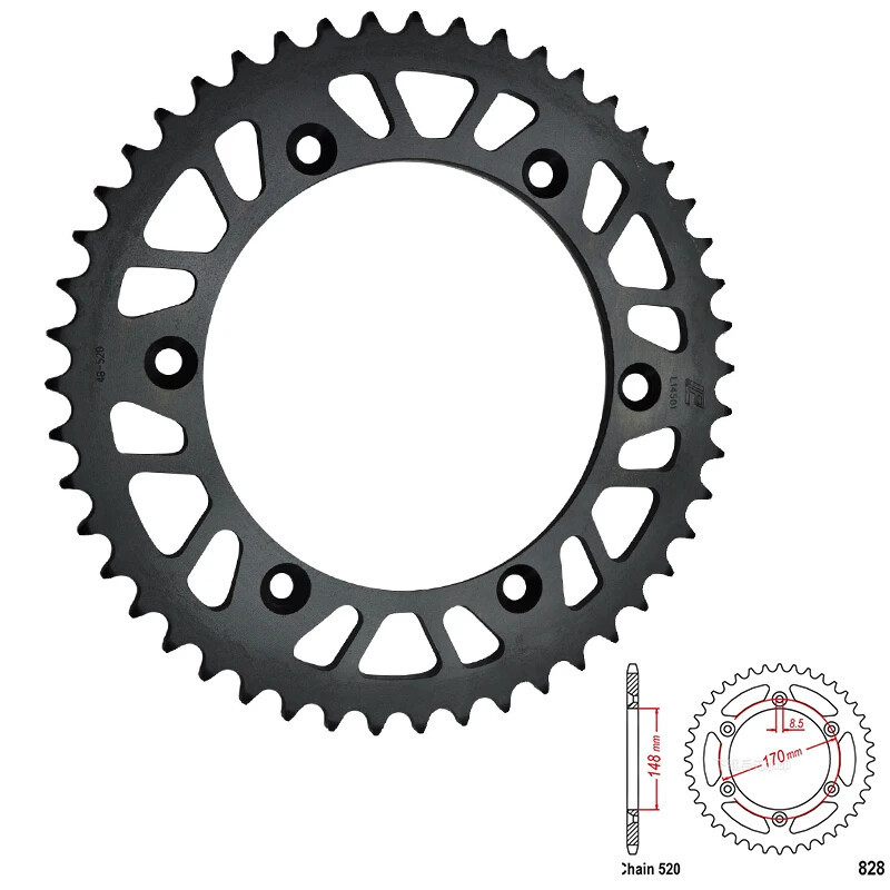 520 42T สเตอร์หลังสําหรับ Suzuki SP600 F USA 85 DR600 S 85-89 DR650 RSE 90-95