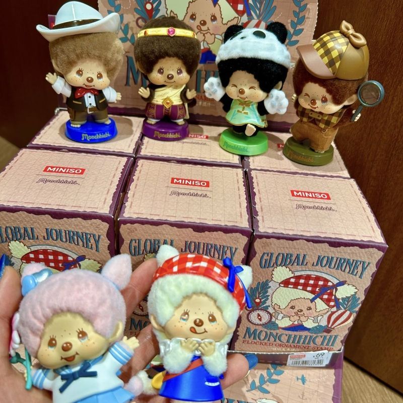 พร้อมสต็อก ของแท้ MINISO MINISO MINISO น่ารัก Fun Global Tour Series Mystery Box อินเทรนด์เล่นฟิกเกอร์