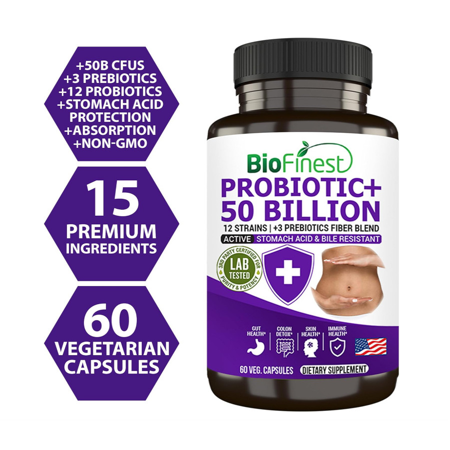 (สิงคโปร์ ) BioFinest PROBIOTIC+ 50 BILLION 6O VEG.CAPSULES