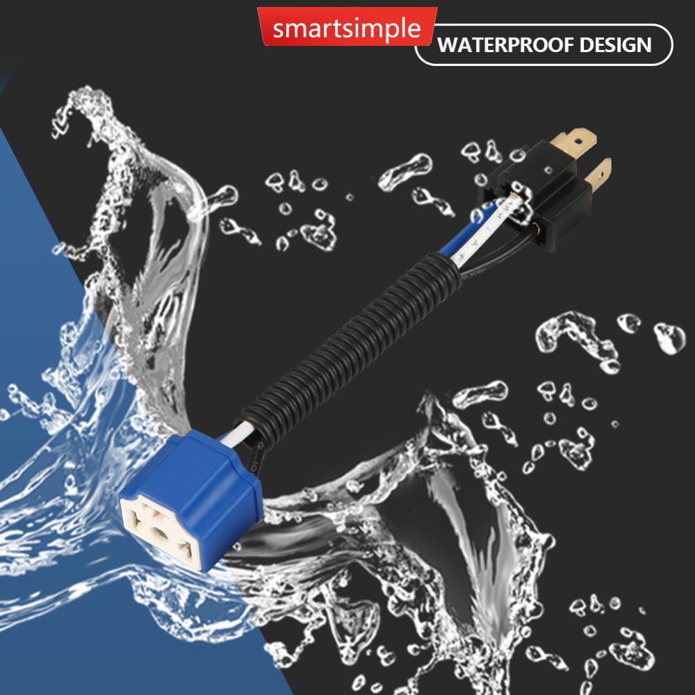 SMARTSIMPLE H1 H4 H7 ไฟหน้ารถหลอดไฟ Socket Connector ชายหญิงปลั๊กสําหรับรถยนต์รถจักรยานยนต์ทนความร้อ
