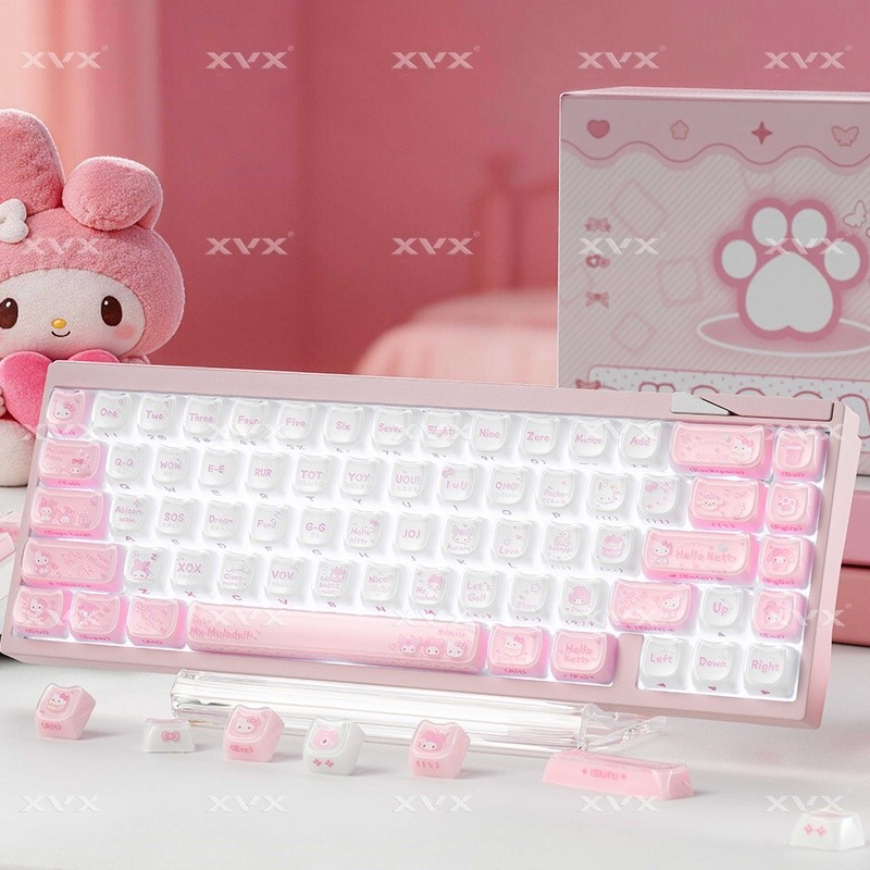 ใหม่คีย์บอร์ด Keycap [520 ของขวัญ] XVX Cat Cat Melody Keycap Jelly ด้านข้างแกะสลัก MAO แกนแม่เหล็กคี
