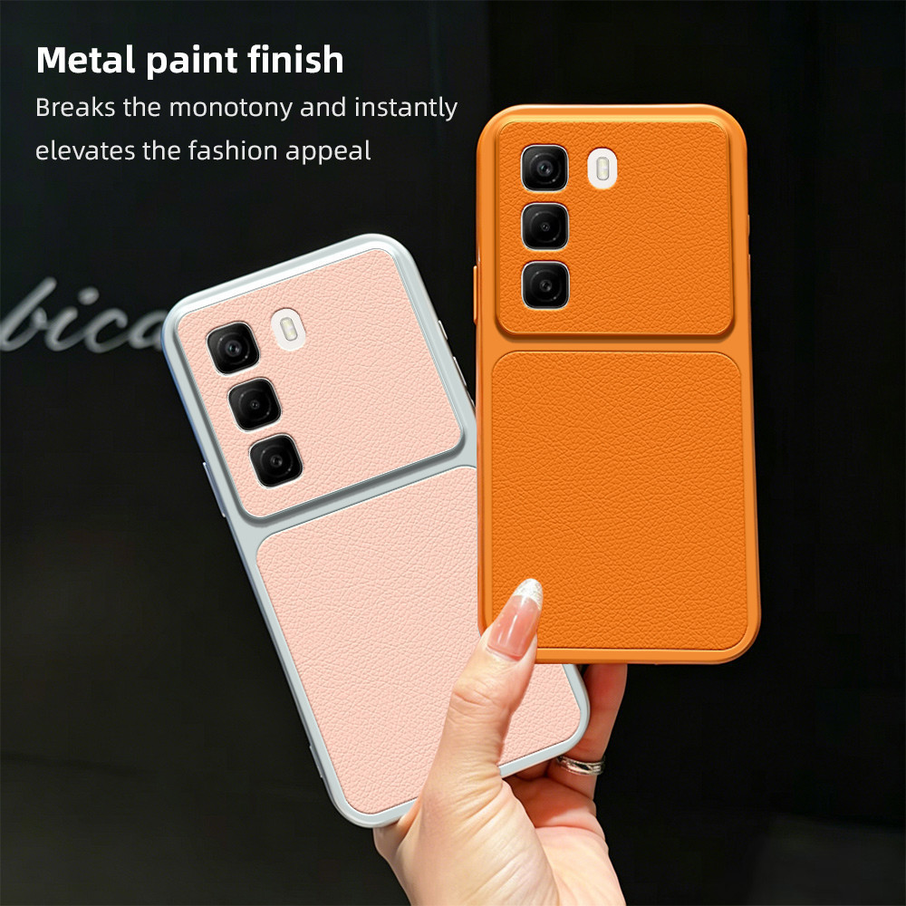 เคส Infinix Hot 50 4G X6882 X6882B ครอบคลุมเต็มหน้าจอป้องกันการตกนิ่มหนังเนื้อเคสโทรศัพท์