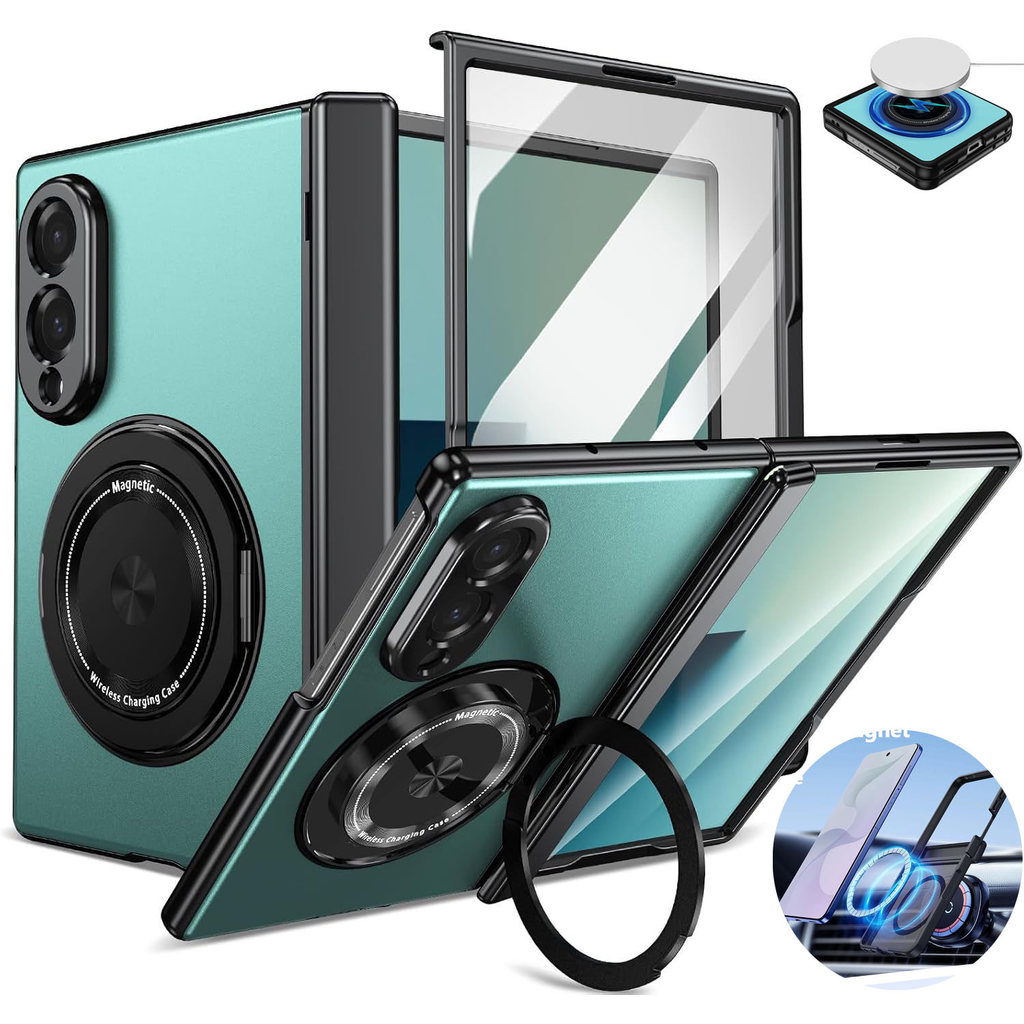 SAMSUNG ปลอกแหวนสําหรับเคส ซัมซุง กาแลคซี Z พับ 8 รองรับแม่เหล็กชาร์จไร้สายติดรถยนต์บานพับแบบบูรณาการ พับ8 ฝาครอบพิเศษพร้อมตัวป้องกันหน้าจอแบบเต็ม 345678