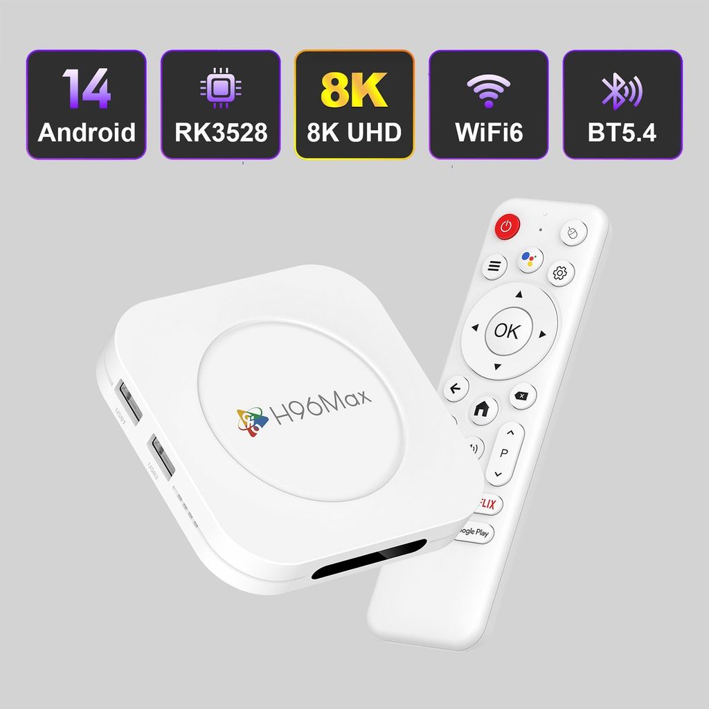 จัดส่งในวันเดียวกัน เครื่องเล่นเครือข่ายอัจฉริยะ H96MAX RK3528 Set-Top Box TVbox Android 13 Ruixin M