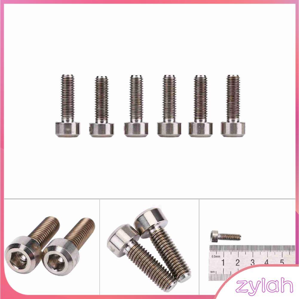 Zylah-th Zylah-th แผนที่จักรยานสกรูแผ่นหน้าสลักเกลียว ycle 6 ชิ้น/เซ็ต M516mm โลหะผสม Hex Tapered To