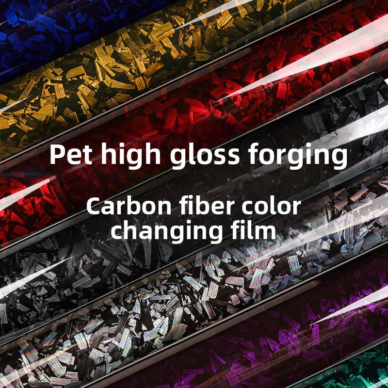 PET ปลอมคาร์บอนไฟเบอร์ไวนิลห่อสีดําสีแดงสีเขียวทอง 30x50 ซม. 30x100 ซม.กันน้ํากาวเปลี่ยนสีฟิล์มสําหรับรถยนต์