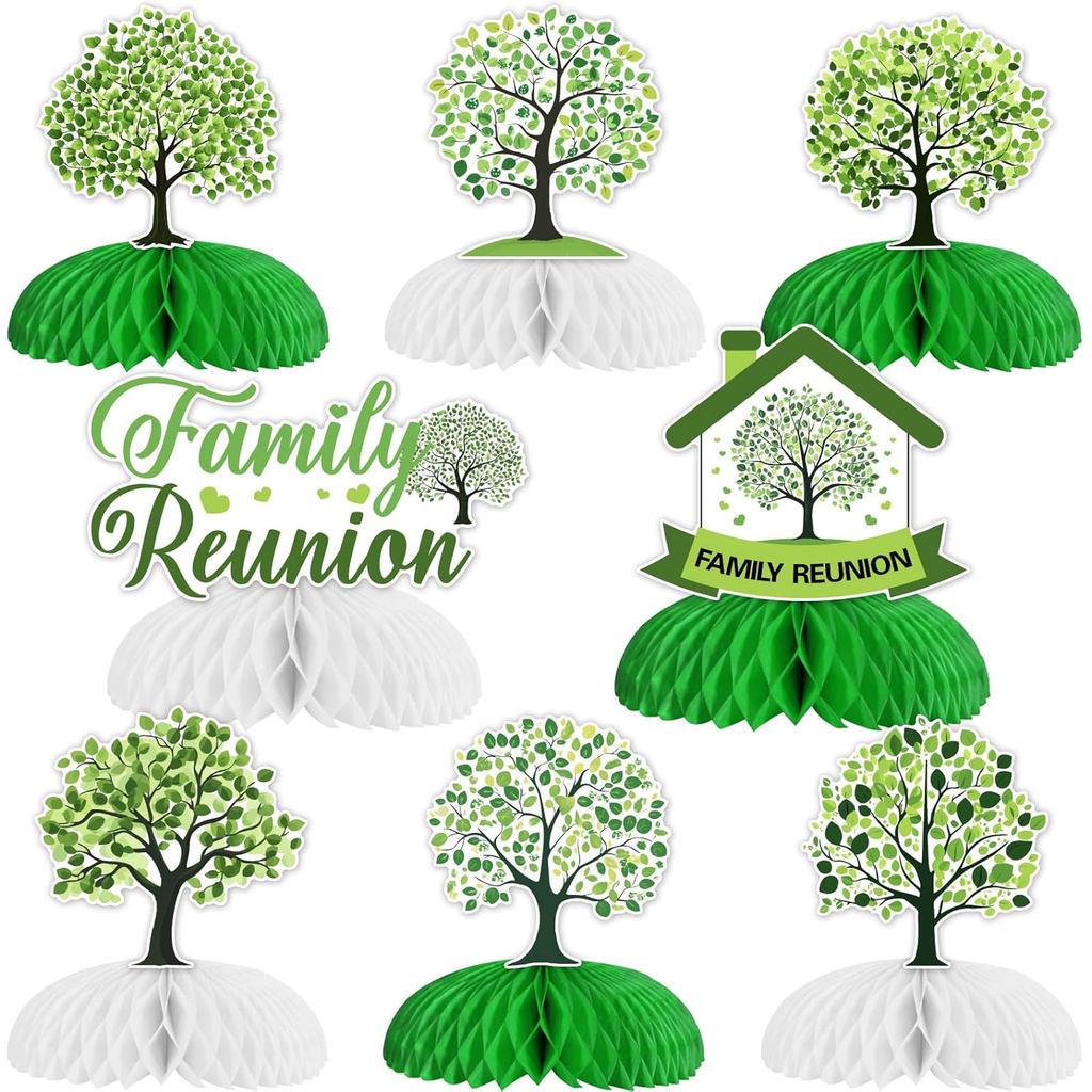 Reunion ตกแต่งตาราง 8PCS ครอบครัว Reunion รังผึ้ง Centerpieces ธีมต้นไม้ครอบครัว Gathering ตกแต่งสํา