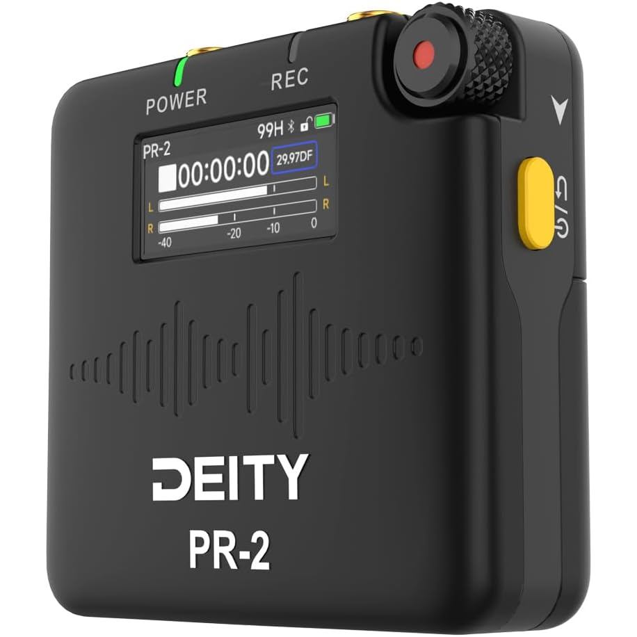 เครื่องบันทึกพ็อกเก็ต Deity PR-2 พร้อมไมโครโฟนแบบหนีบเสื้อ,การควบคุม APP ของเสียงอัจฉริยะ,ลอย 32 บิต