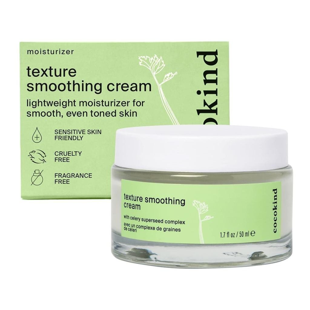 Cocokind Texture Smoothing, Moisturizer with Squalane, Cucumber, Face Lotion Moisturizer Face, Hydra
