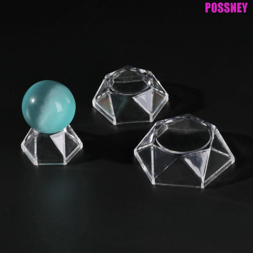 POSSNEY Crystal Ball Base Volley Ball Transparent Soccer Quartz Glass Sphere Holder