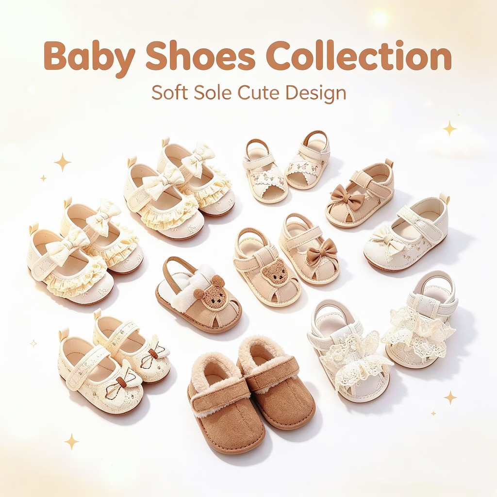 ขายร้อน Lace Bow Soft Sole Baby Pre-walker รองเท้า,ลื่นยางรองเท้าทารกแรกเกิดหญิง,สวมใส่ง่าย Magic Tape Design สําหรับสวมใส่ทุกวัน (ครีมสีขาว/แอปริคอทนม)