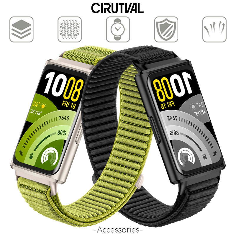 สายรัดพันก้นแบบนิลอนกีตาร์ for Huawei Band 11/11 Pro อุปกรณ์เสริมสร้อยข้อมือแบบระบายอากาศ for Huawei Band 10 9 8 NFC