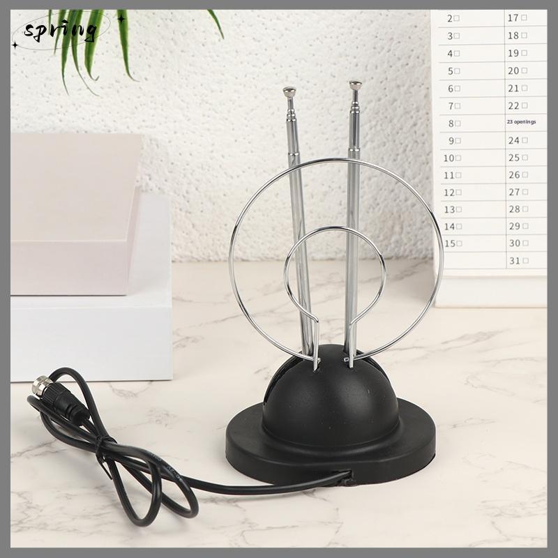 Springevenskyro 1PC Indoor Loop เสาอากาศกระต่าย Analog สัญญาณดิจิตอลเสาอากาศ Universal VHF/UHF/HDTV CCD