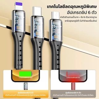 สายชาร์จ 3in1 66W TypeC/Micro USB/Li สายถัก ไนล่อน คุณภาพสูง