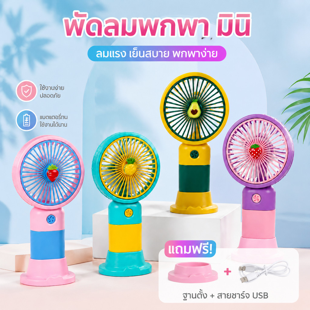 พัดลมพกพา พัดลม USB ชาร์จแบบพกพา