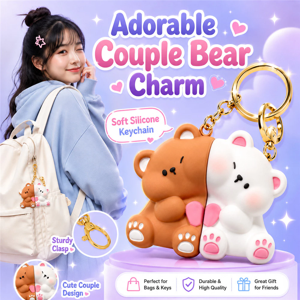 สติ๊กเกอร์คู่หมีพวงกุญแจของขวัญเล็กๆของขวัญวันวาเลนไทน์กระเป๋าจี้คู่ปุ่มของขวัญวันเกิด