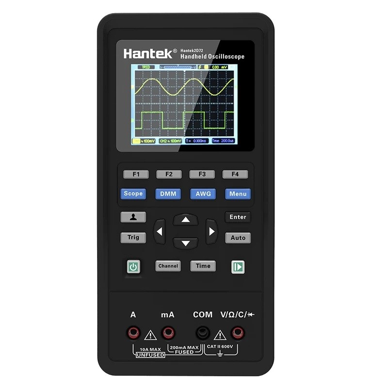 LAKI Hantek 2D72 มัลติมิเตอร์แบบดิจิตอล Waveform Generator Handheld Oscilloscope แบบพกพา 3in1 USB 2 