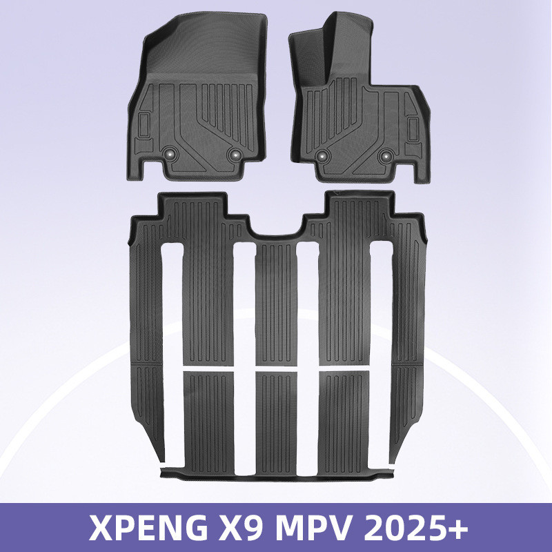 เหมาะสำหรับ XPENG X9 MPV 7 ที่นั่ง รุ่นปี 2025 พวงมาลัยขวา พรมปูพื้น TPE 3D สำหรับทุกสภาพอากาศ, พรมป