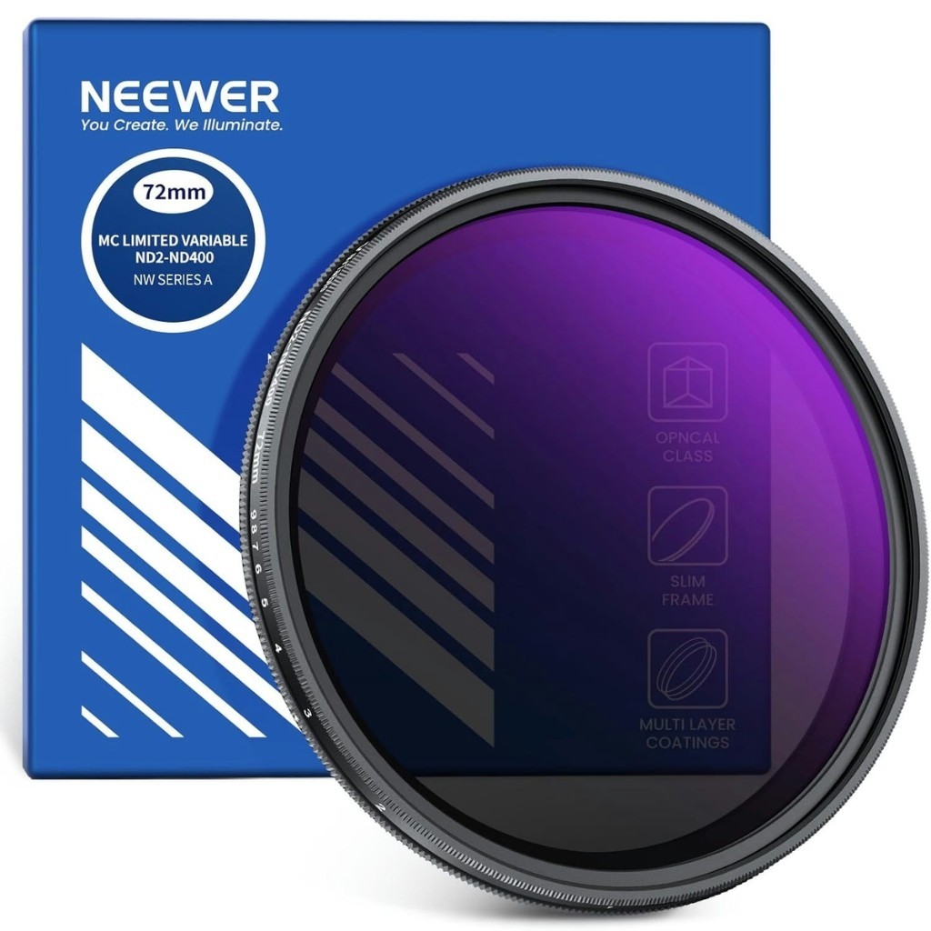 NEEWER ND2-400 VND Filter 72mm ฟิลเตอร์กล้อง DSLR/Mirrorless ฟิลเตอร์ลดแสง ปรับระดับได้ 1-9 สต็อป