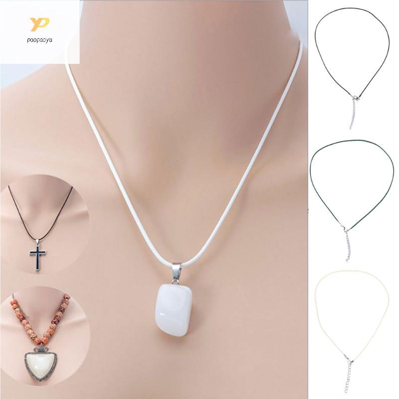 PPY Dia 1 5 มม.หนังสร้อยคอ Clasp ปรับเชือกถักสําหรับเครื่องประดับทํา DIY สร้อยคอสร้อยข้อมืออุปกรณ์