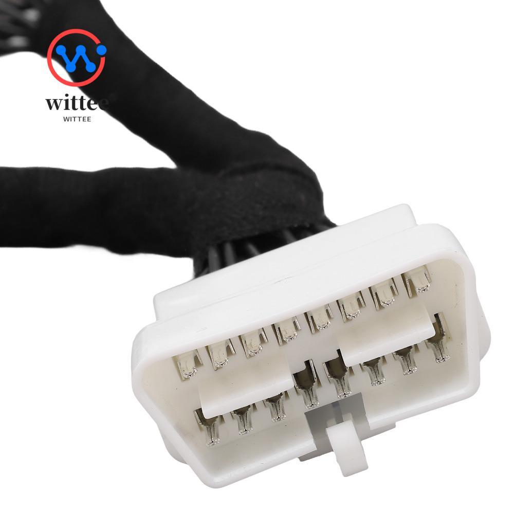 WITEE OBD2 สายแยก, 16Pin 0.15m OBD2 สายต่อ, ทนทาน Universal ABS OBD2 Y สาย Auto Shop