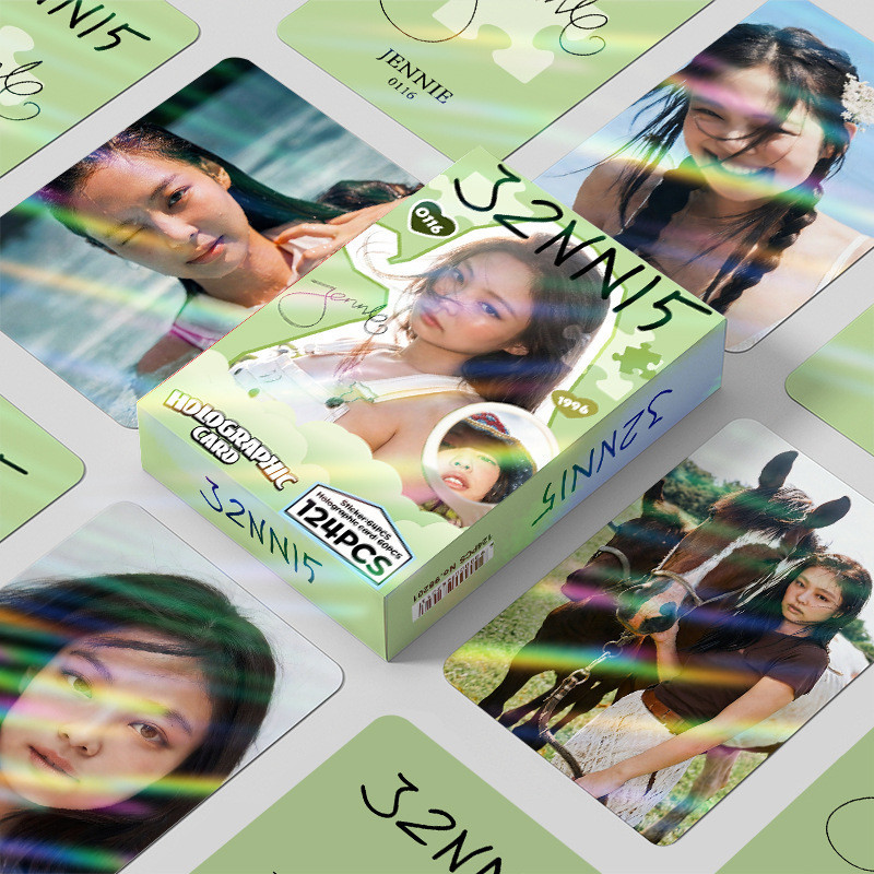 การ์ดเลเซอร์ 124 JENNIE Photo J2NN15 แฟลชการ์ด Jin Ji Ni Photo Card สติ๊กเกอร์การ์ด LOMO