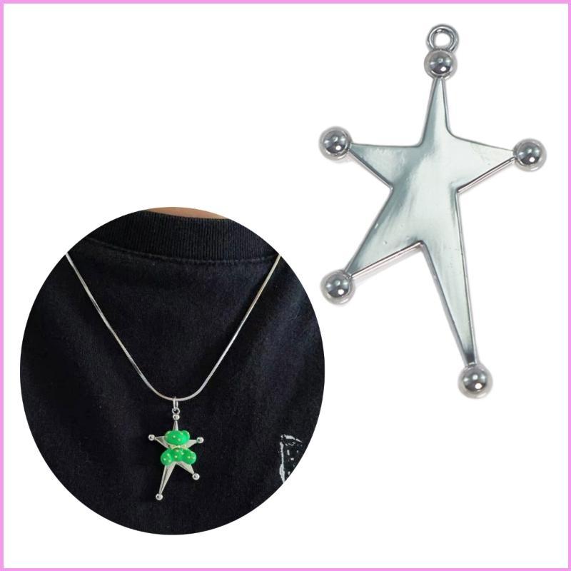 Cinn DIY เครื่องประดับทํา Awn Star จี้หลุม Charming Star Charm สร้อยคอ DIY