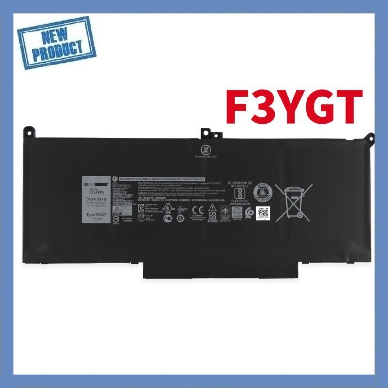 ★F3YGT 60WH Battery For Latitude 14 7000 7480 7490/12 7000 7280 7290/13 7000 7380 7390