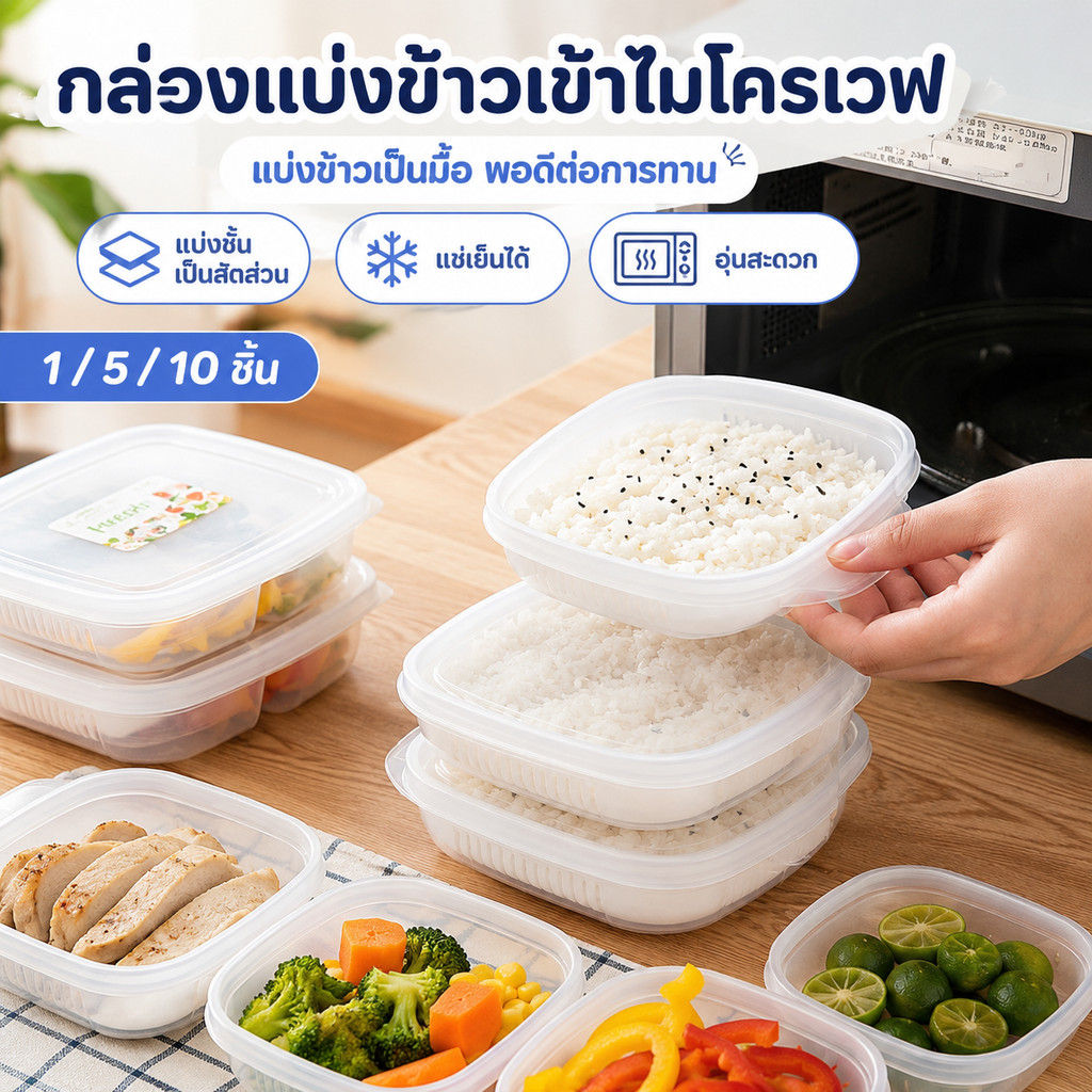 จัดส่ง🔥ภายใน 24 ชั่วโมง 5/10 กล่อง/กล่องเก็บผลไม้สด/กล่องหุ้มฉนวนไมโครเวฟ/ตู้เย็นภาชนะบรรจุอาหารสด