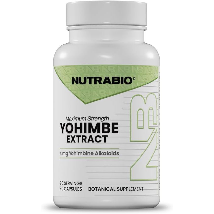 NutraBio Yohimbe Bark Extract อาหารเสริมสําหรับผู้ชายและผู้หญิง 4 มก. 90 แคปซูลผัก