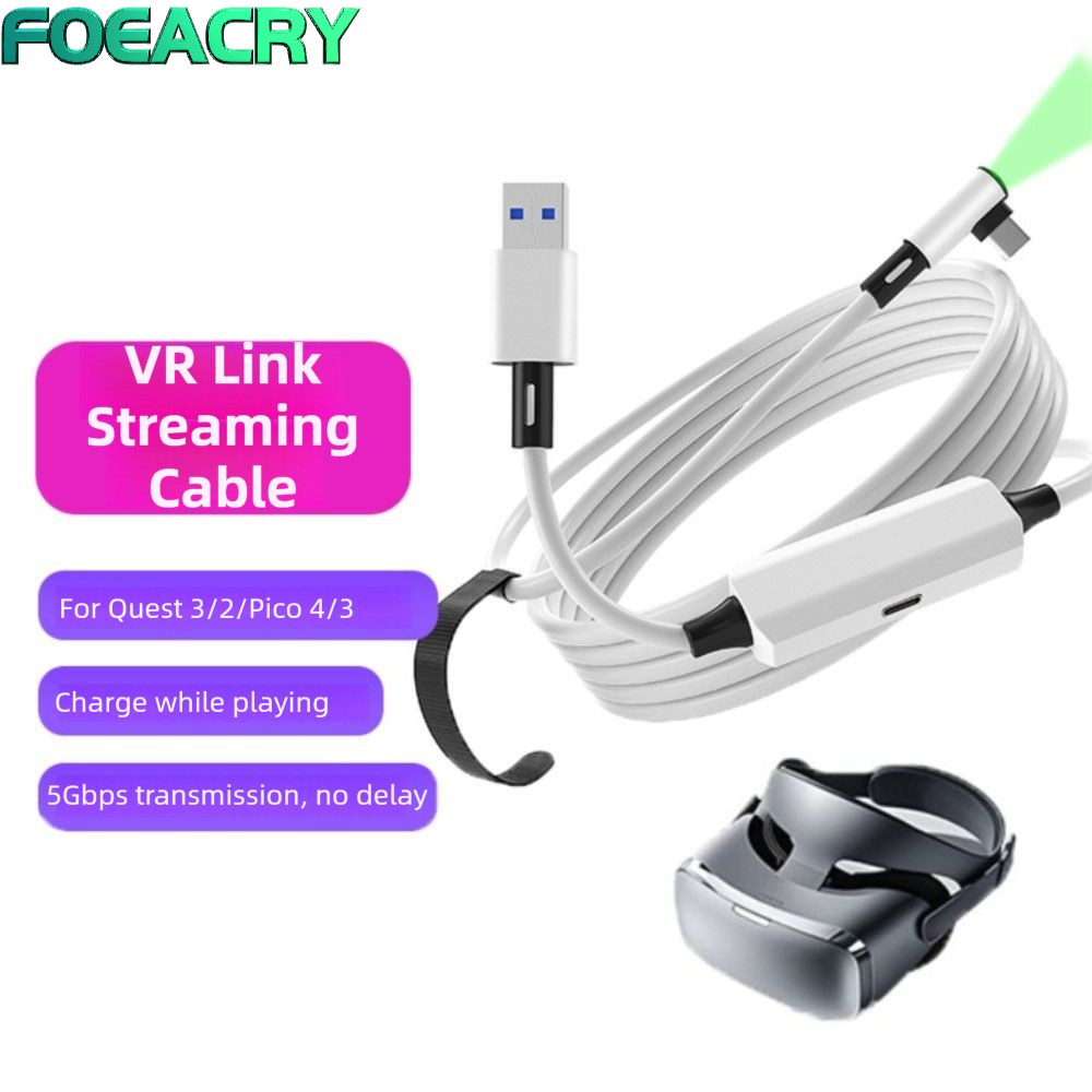 FOEACRY 5M VR Link Cable, 5Gbps Type a To C Data Transfer Cable, USB3.2 Gen1 Stable CHARGING While P