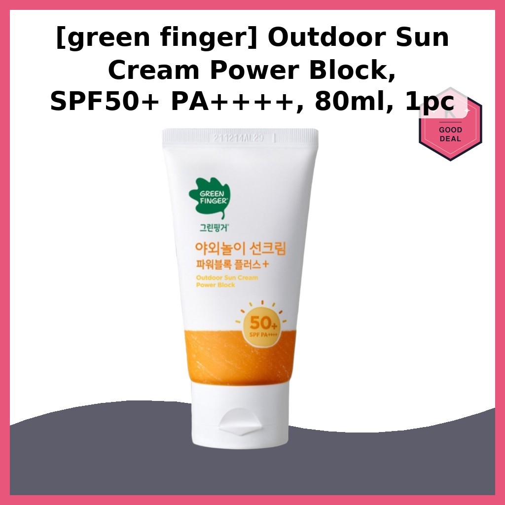 [นิ้วเขียว] Outdoor Sun Cream Power Block, SPF50+ PA++++, 80ml, 1pc / Korean Sun Cream SPF50 by D-Se