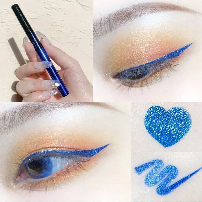 Light Diamond Pen Soft Colorful Blue Dyeing Purple New Product Gradient Eyeliner Blue Waterproof Pea