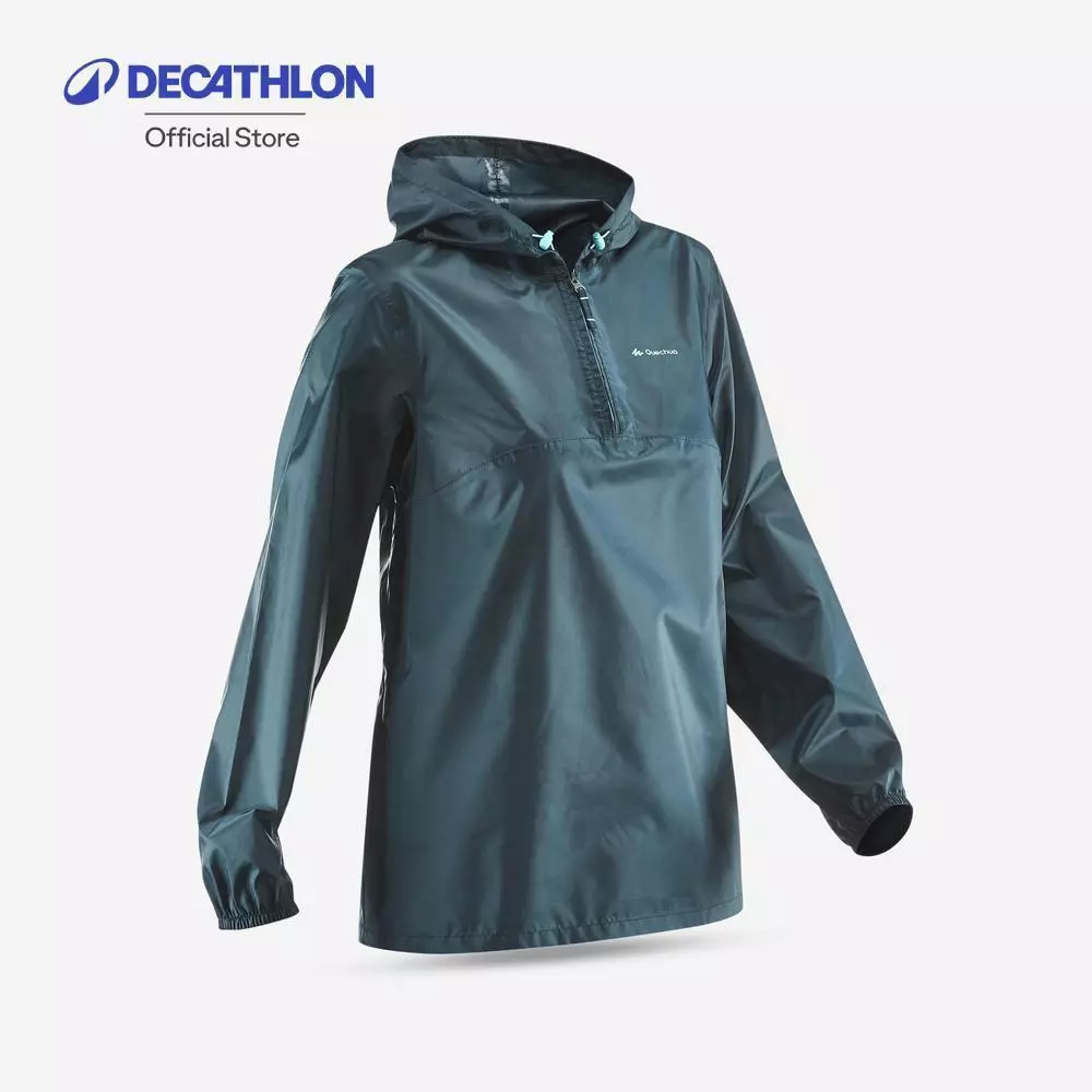 Decathlon Women’S Windproof And Water-Repellent Hiking Jacket เสื้อแจ็คเก็ตผู้หญิง กันน้ำ กันฝนสำหรับใส่เดินป่า - Blue