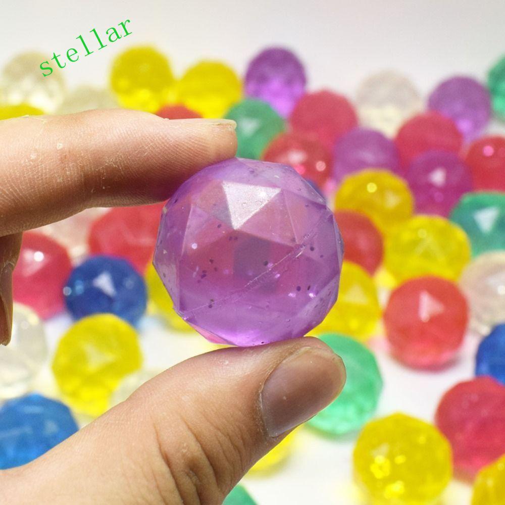 STELLARTECH 6 ชิ้นยาง Bouncy Ball, Bouncy toy Clear Bouncy Ball, Creative ขนาดใหญ่สายรุ้งสีสุ่ม Boys