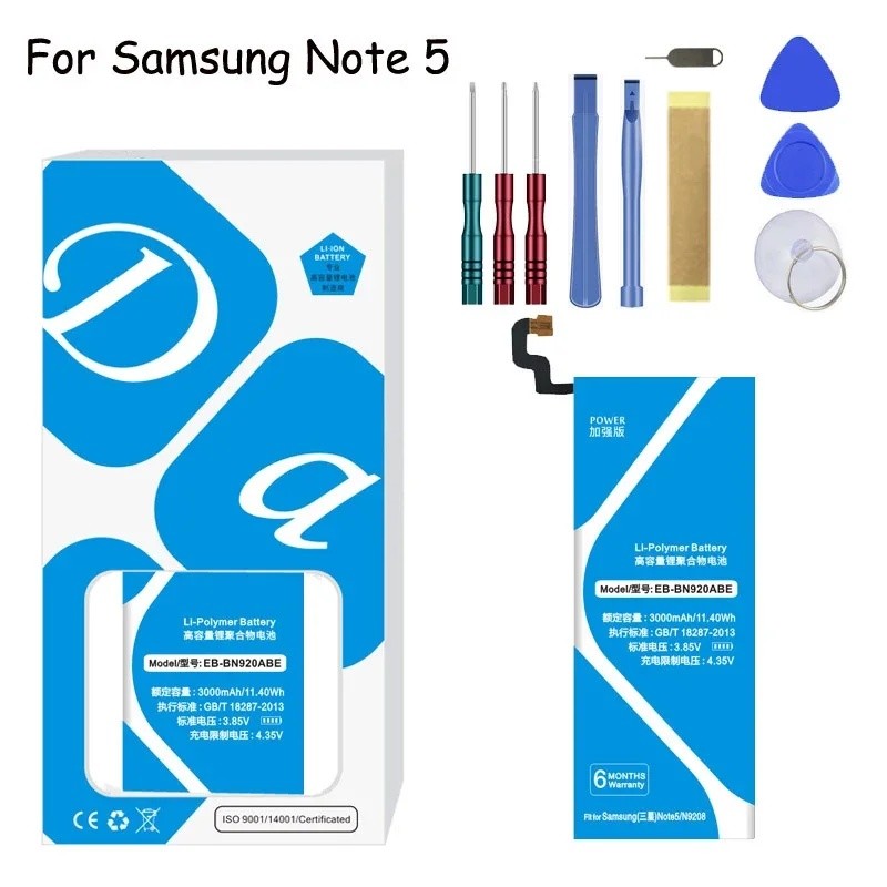 XDOU EB-BN920ABE แบตเตอรี่ 3000mAh สําหรับ Samsung Galaxy หมายเหตุ 5 N9200 N920T N920C N920P Note5 S
