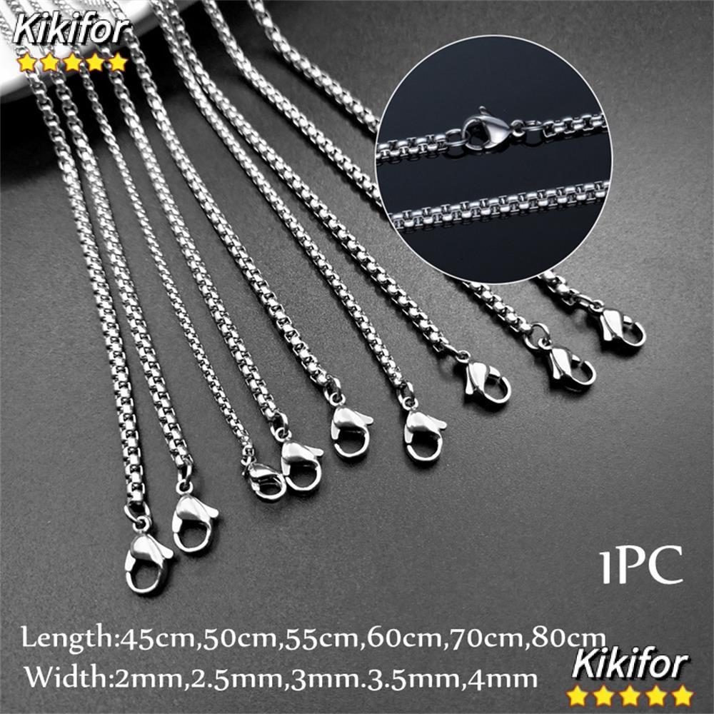 KIKIFOR สร้อยคอสแตนเลส Cool Hip Hop สีเงิน 2mm/2.5mm/3mm/3.5mm/4mm