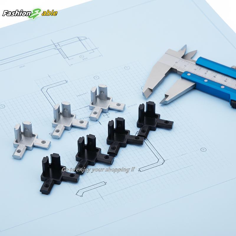 แฟชั่น.shop03 4 ชิ้น 90 องศาอลูมิเนียมโปรไฟล์มุม Joint T-Slot ภายใน Braet Connector สกรูสําหรับ DIY 
