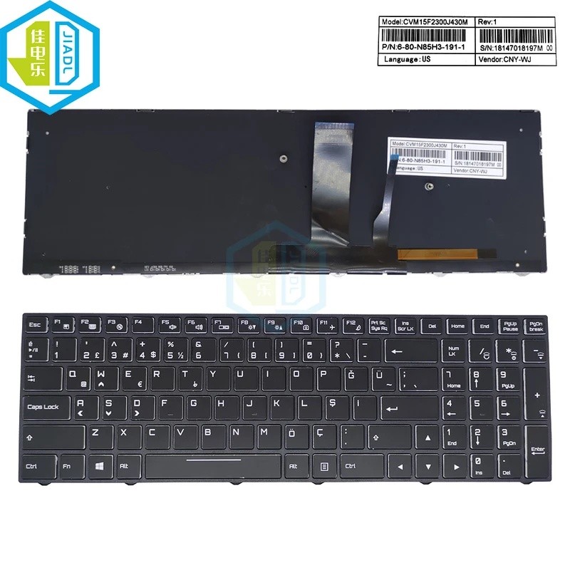 US RU TR แล็ปท็อปคีย์บอร์ดแบ็คไลท์สําหรับ T58 T96E F117 F6 ST PULSE S5Ta T6TI-X7 911SE K680E U5F U5E